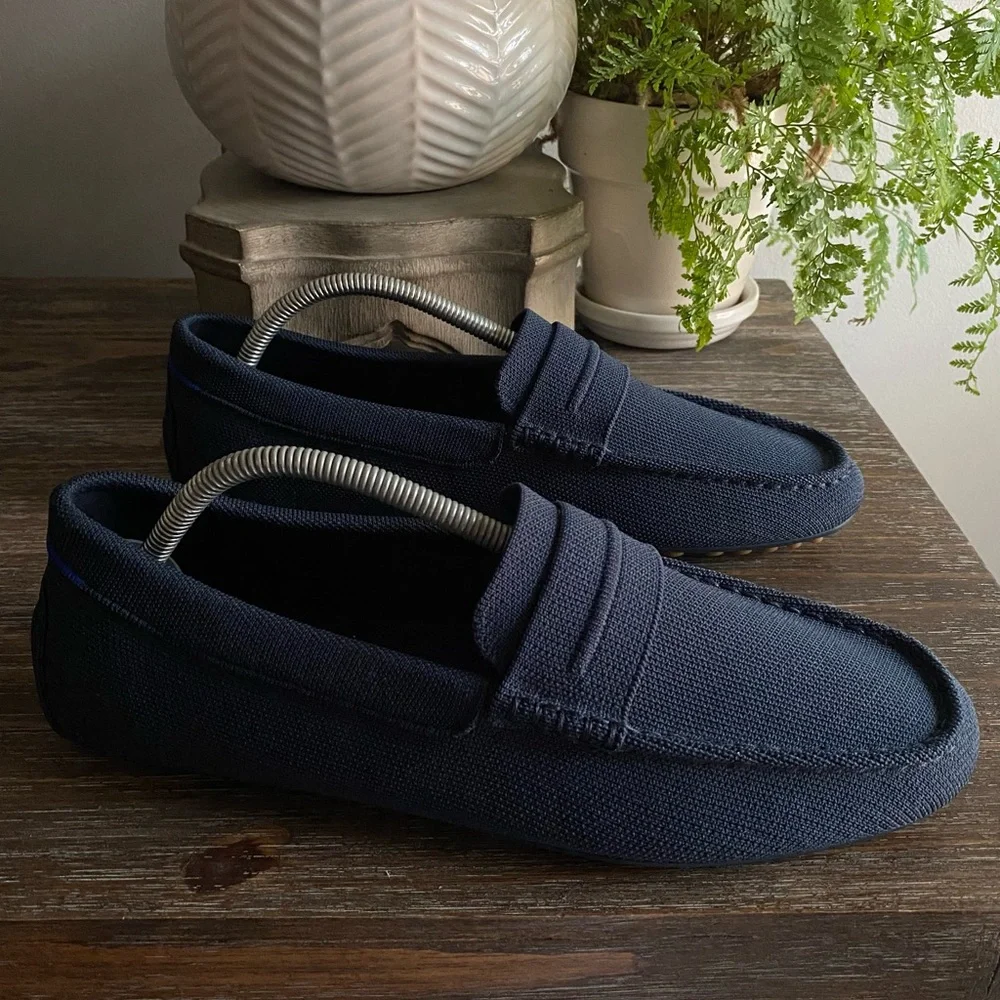 Rothy’s Mens 11 Driving Loafer The Driver in Navy Slip‎ On Loafers Navy Blue